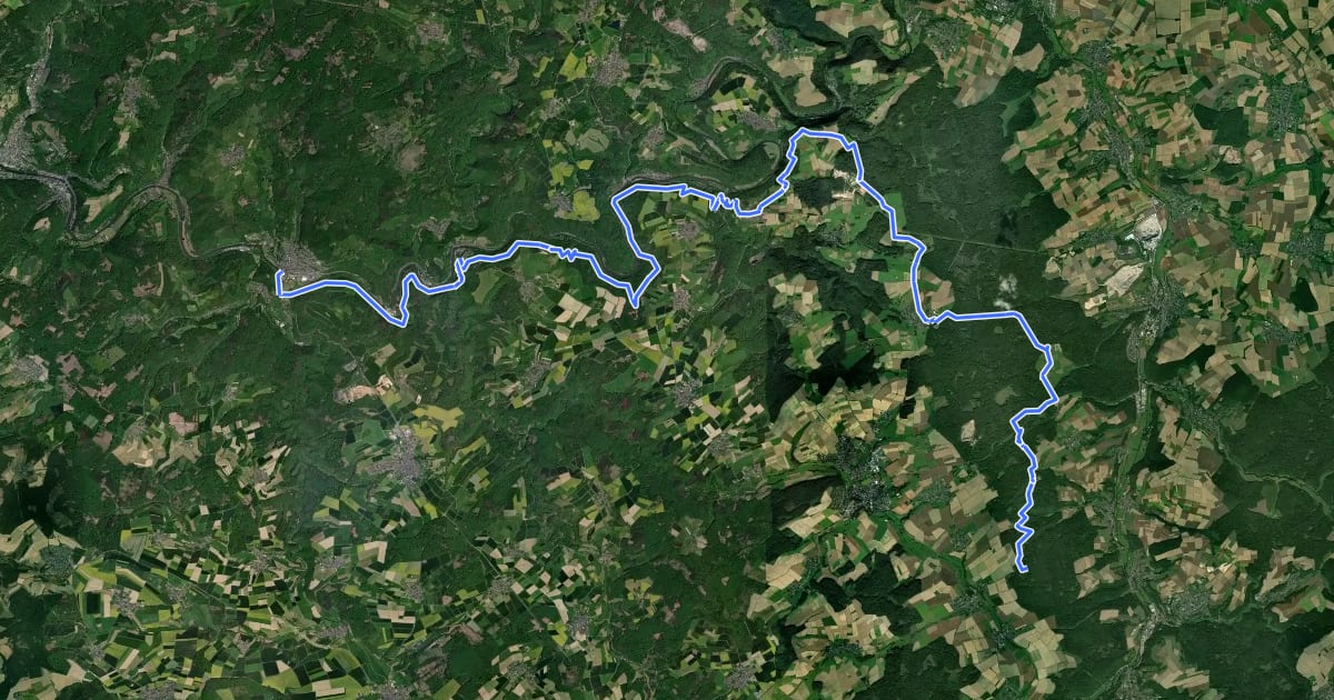 Маршрут European Long distance path E1 - part Germany, Reinland-Pfalz (region Taunus West) на спутниковом снимке