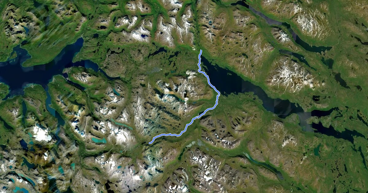 Маршрут European Long distance path E1 - Sweden, Norrbottens län (north) на спутниковом снимке