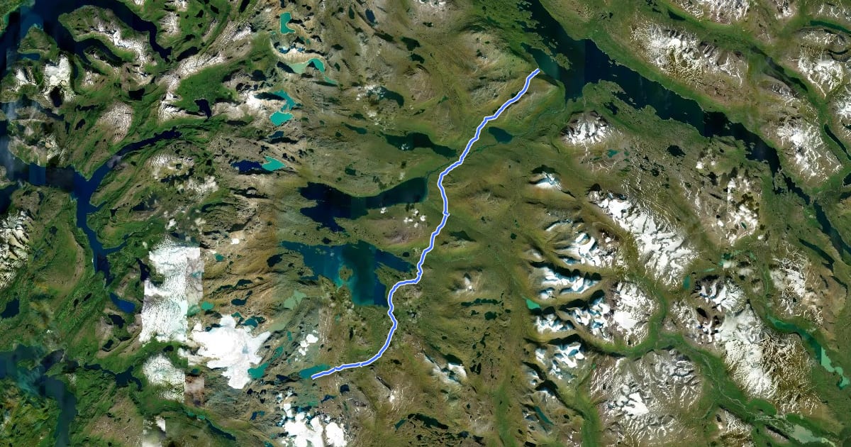 Маршрут European Long distance path E1 - Sweden, Norrbottens län (south) на спутниковом снимке