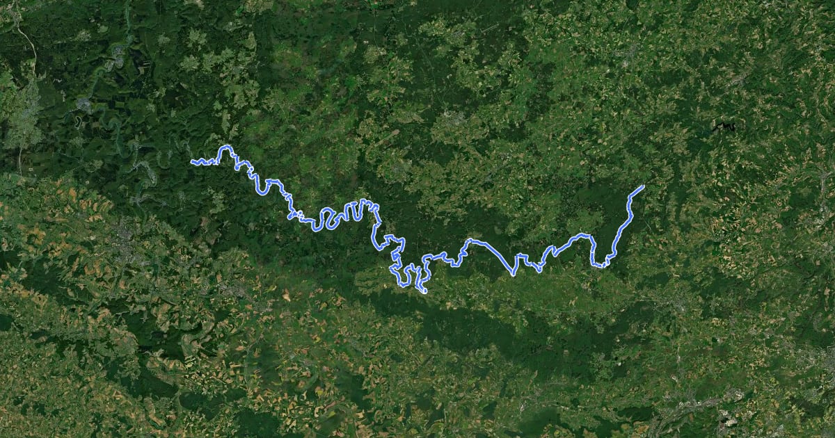 Маршрут European long distance path E3 - part Belgium на спутниковом снимке