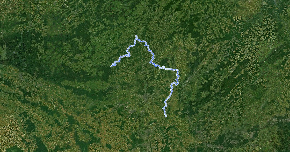Маршрут European long distance path E3 - part Luxembourg на спутниковом снимке