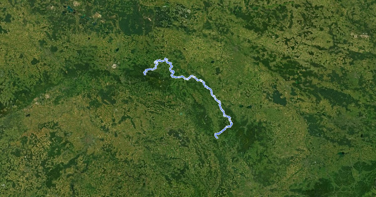 Маршрут European long distance path E3 - part Poland (west) на спутниковом снимке