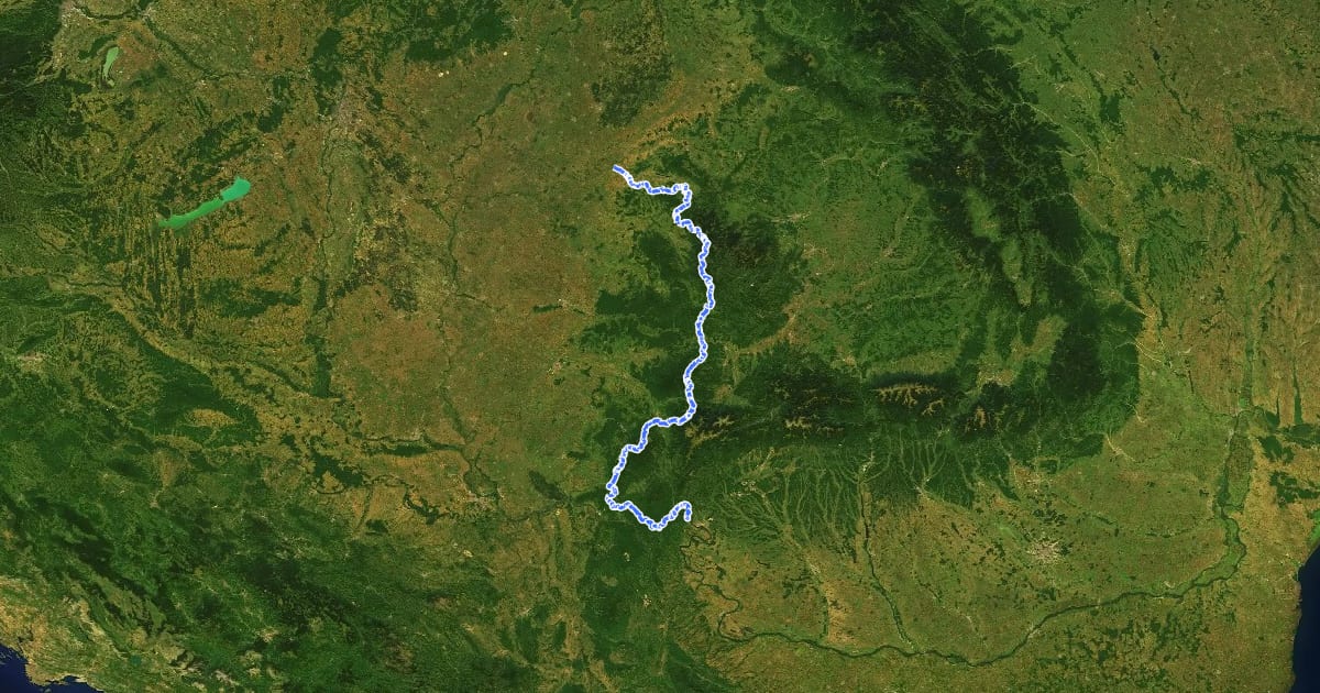 Маршрут European long distance path E3 - part Romania на спутниковом снимке