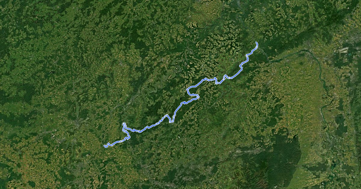 Маршрут European long distance path E3 - part Saarland, Rheinland-Pfalz на спутниковом снимке