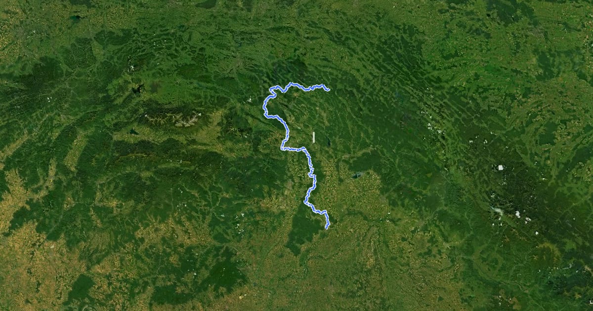 Маршрут European long distance path E3 - part Slovakia (east) на спутниковом снимке