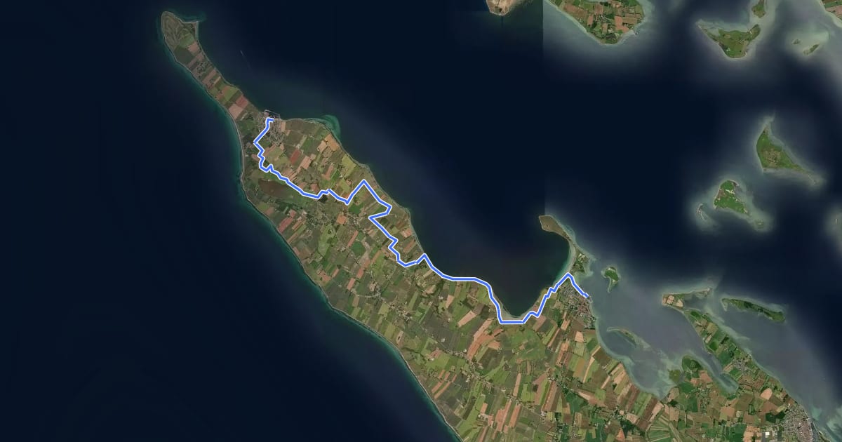 Маршрут European long distance path E6: Ærøskøbing - Søby на спутниковом снимке