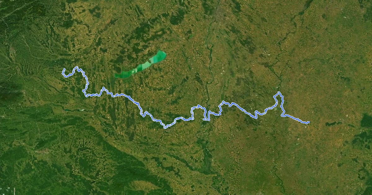 Маршрут European long distance path E7 - part Hungary на спутниковом снимке
