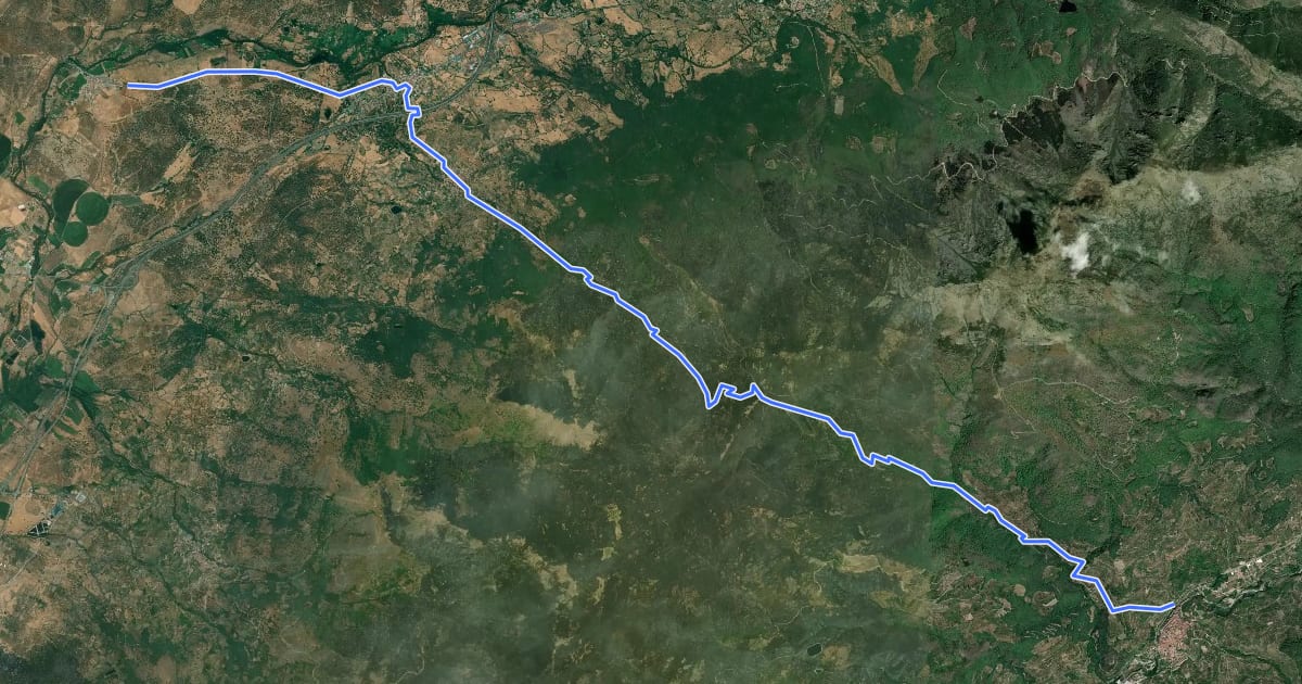 Маршрут European long distance path E7 - part Spain (Mainland) на спутниковом снимке