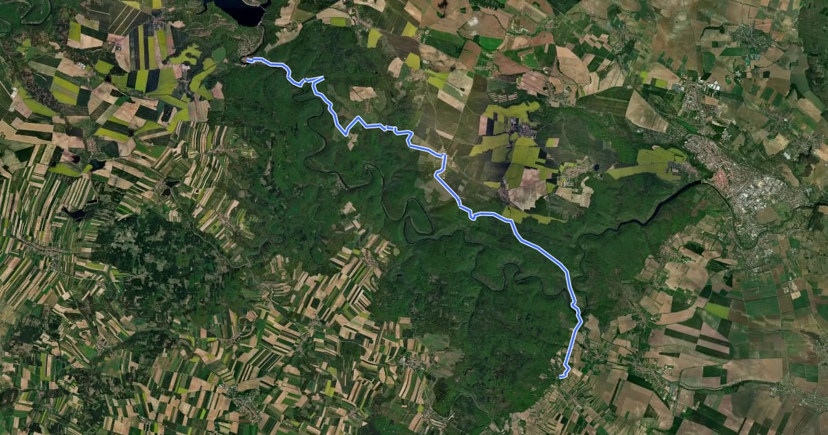 Маршрут European long distance path E8 - part Czech Republic на спутниковом снимке