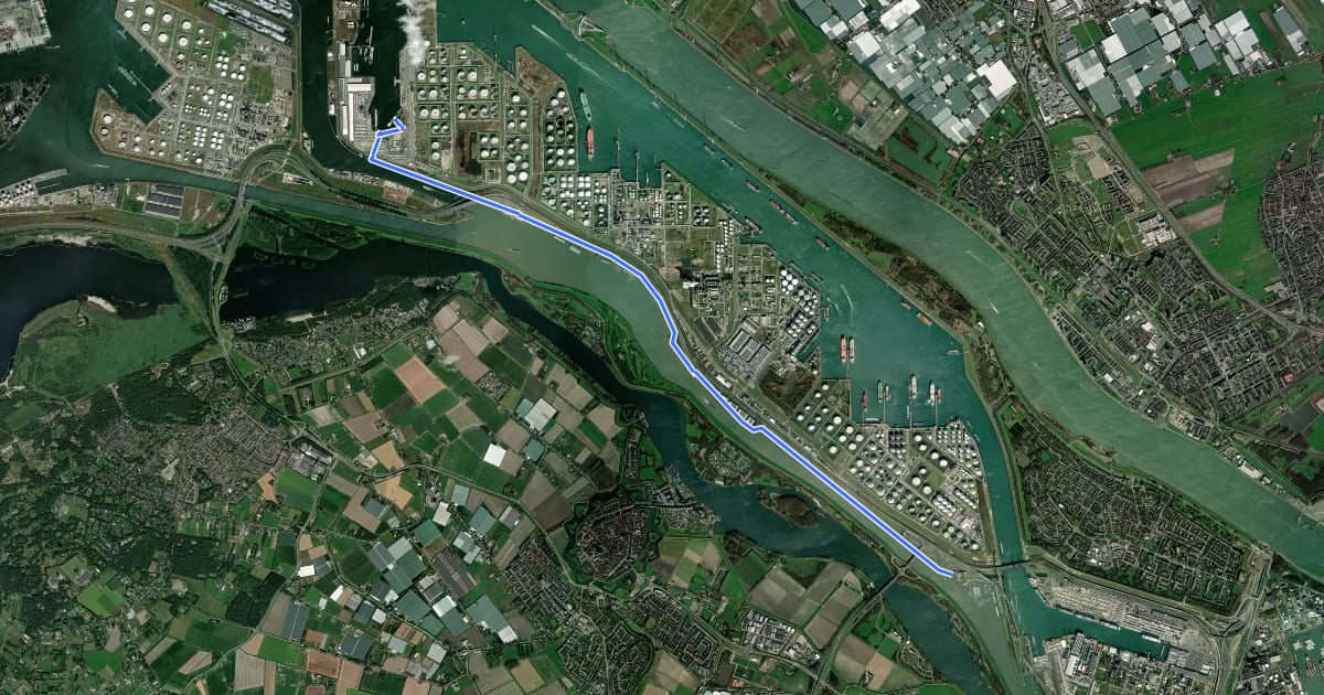 Маршрут European long distance path E8 - part Netherlands на спутниковом снимке