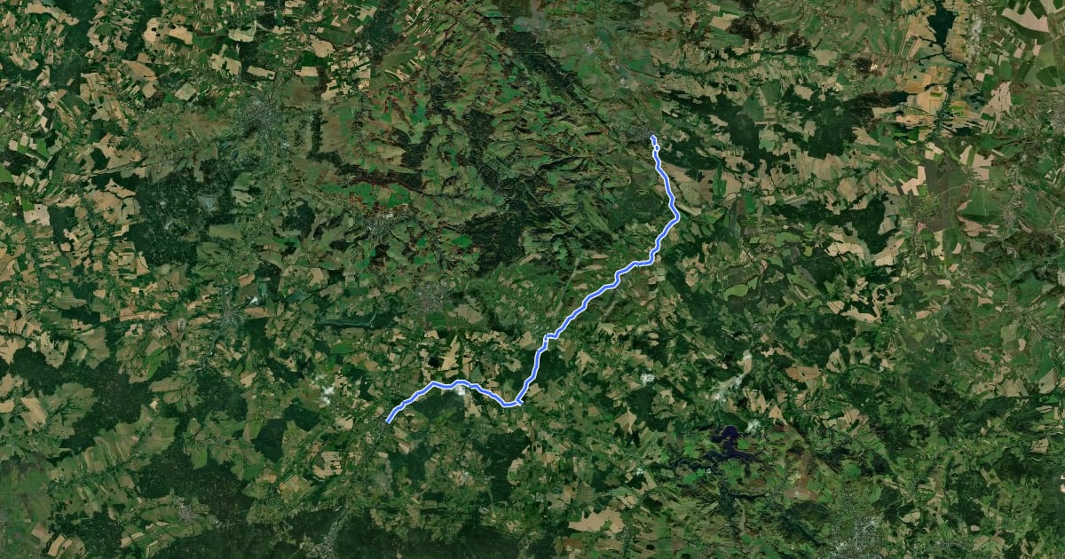 Маршрут Euroregionalny Szlak Rowerowy ER-10 на спутниковом снимке
