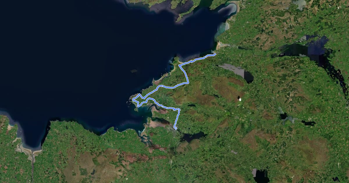 Маршрут EuroVelo 1 на спутниковом снимке