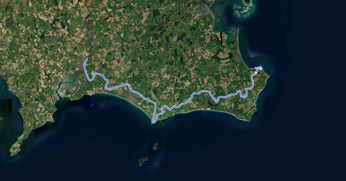 Маршрут EuroVelo 1 на спутниковом снимке