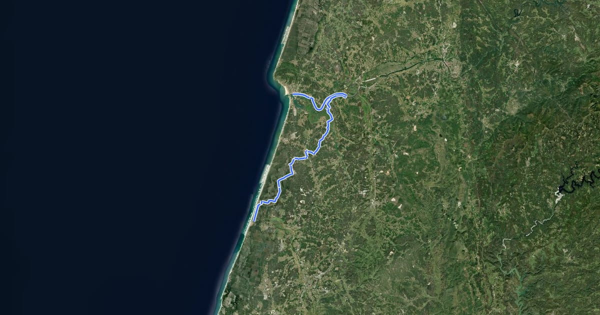 Маршрут EuroVelo 1 - Atlantic Coast Route - part Portugal 14 на спутниковом снимке
