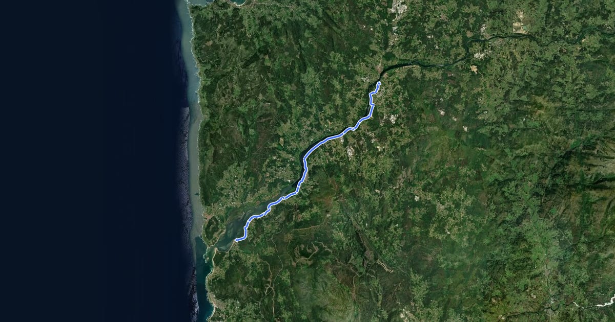 Маршрут EuroVelo 1 - Atlantic Coast Route - part Portugal 30 на спутниковом снимке