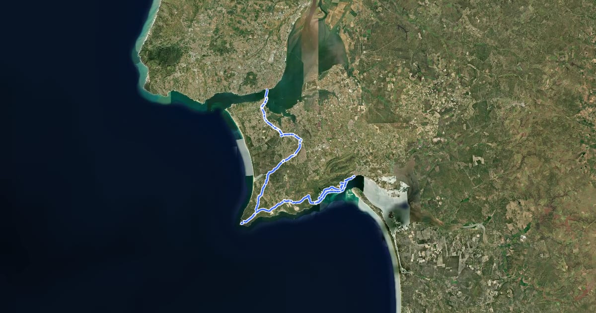 Маршрут EuroVelo 1 - Atlantic Coast Route - part Portugal 8 на спутниковом снимке