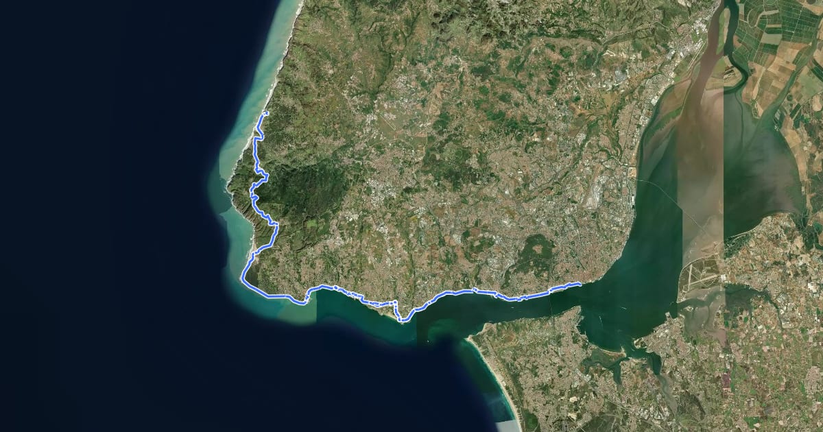Маршрут EuroVelo 1 - Atlantic Coast Route - part Portugal 9 на спутниковом снимке