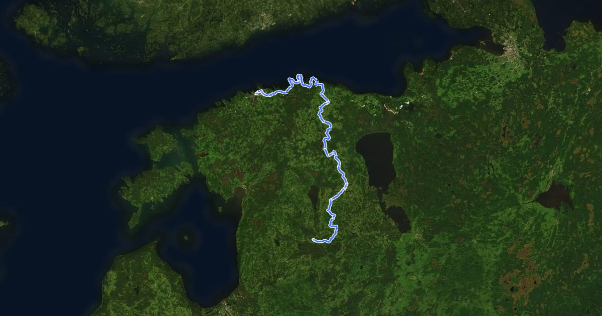 Маршрут EuroVelo 11 - East Europe Route - part Estonia на спутниковом снимке