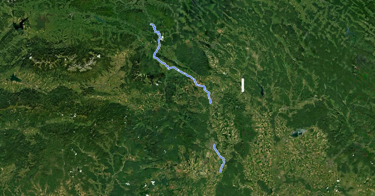 Маршрут EuroVelo 11 - East Europe Route - part Slovakia на спутниковом снимке