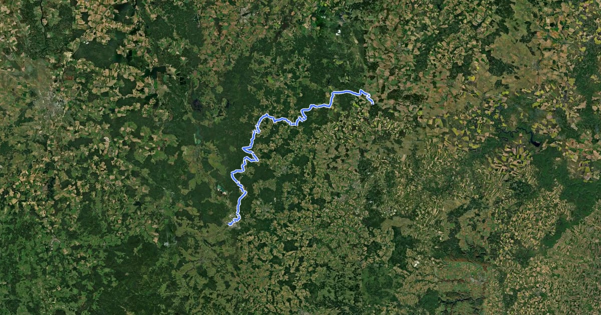 Маршрут EuroVelo 13 - Iron Curtain Trail на спутниковом снимке