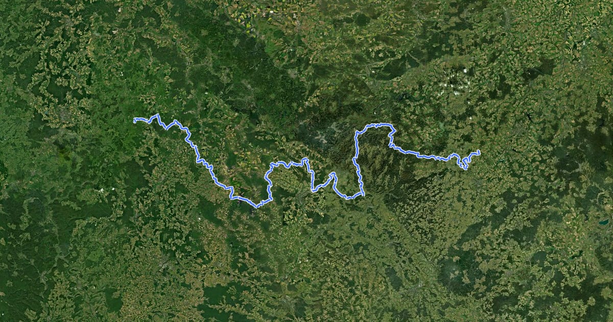 Маршрут EuroVelo 13 - Iron Curtain Trail - part 10 на спутниковом снимке