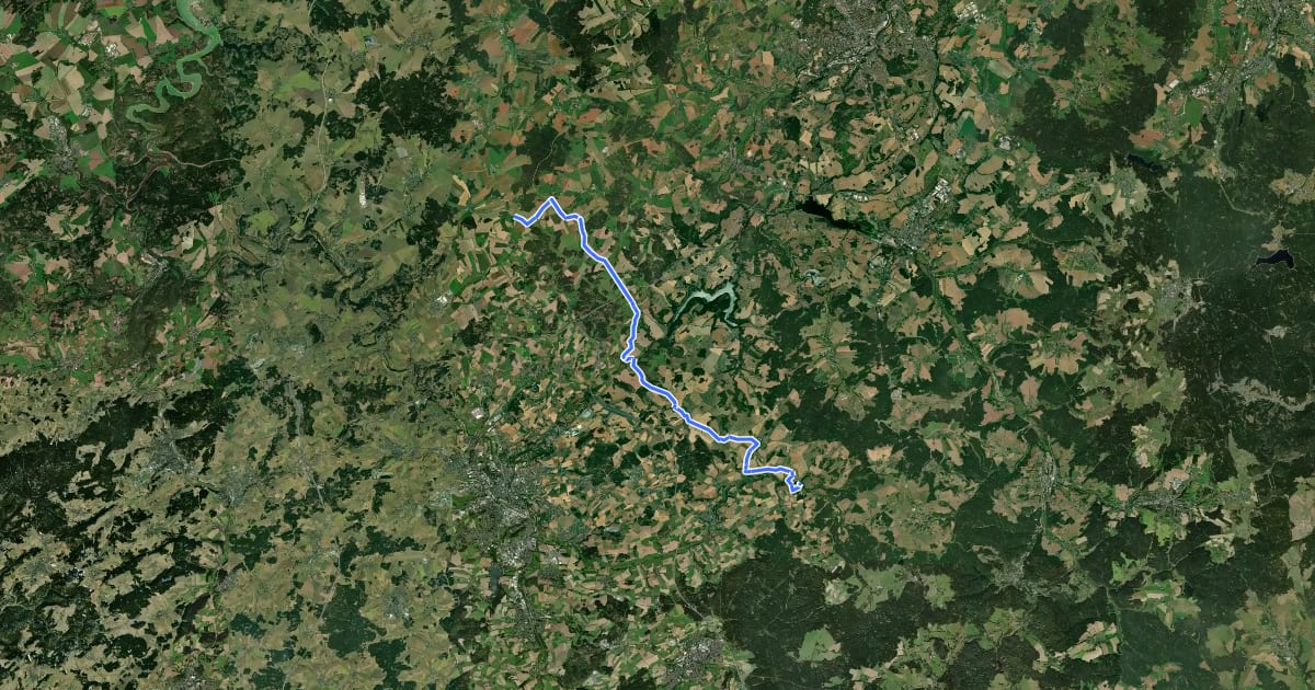 Маршрут EuroVelo 13 - Iron Curtain Trail - part 11 на спутниковом снимке