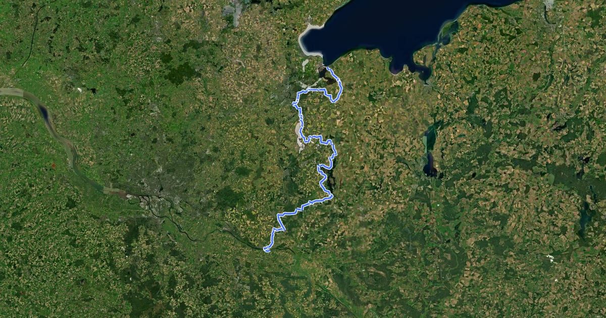 Маршрут EuroVelo 13 - Iron Curtain Trail - part 4 на спутниковом снимке