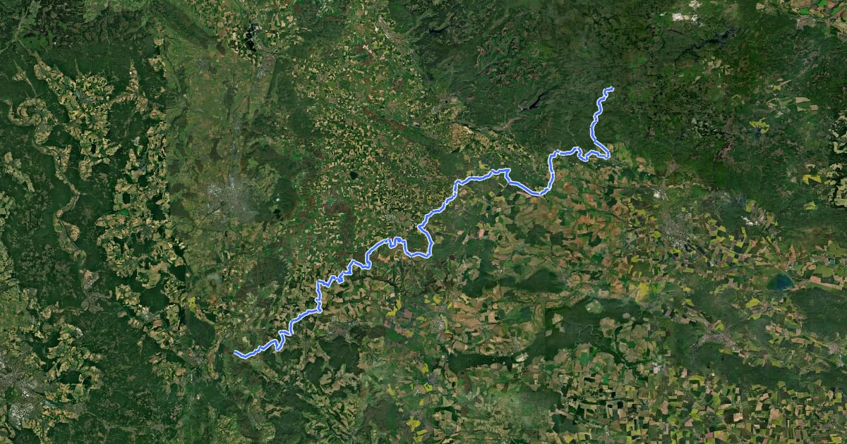 Маршрут EuroVelo 13 - Iron Curtain Trail - part 8 на спутниковом снимке