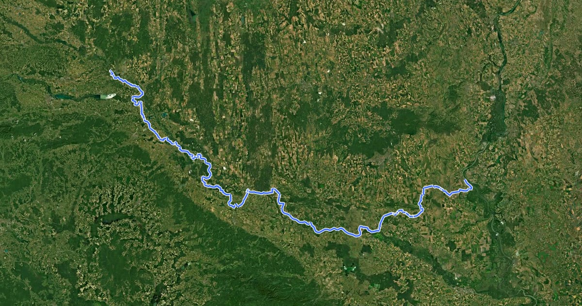 Маршрут EuroVelo 13 - Iron Curtain Trail - part Croatia/Hungary на спутниковом снимке