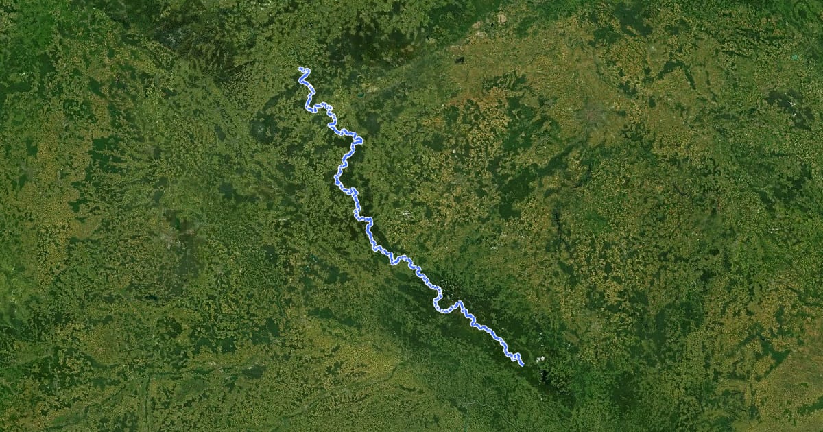Маршрут EuroVelo 13 - Iron Curtain Trail - part Germany/Czech Republic на спутниковом снимке