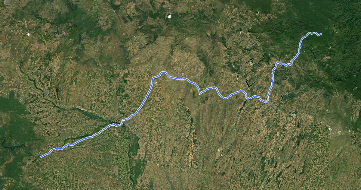 Маршрут EuroVelo 13 - Iron Curtain Trail - part Greece/Turkey на спутниковом снимке