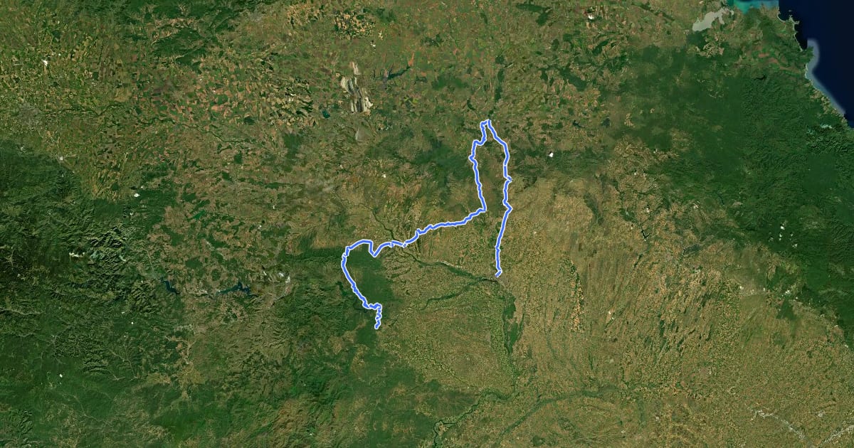 Маршрут EuroVelo 13 Svilengrad - Lesovo - Edirne на спутниковом снимке
