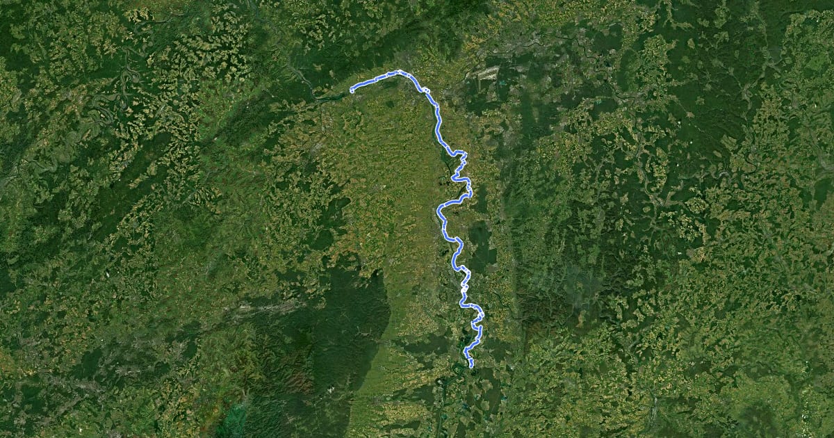 Маршрут EuroVelo 15 - Rheinradweg - Ingelheim–Grenze Rhein-Neckar-Kreis/Landkreis Karlsruhe на спутниковом снимке