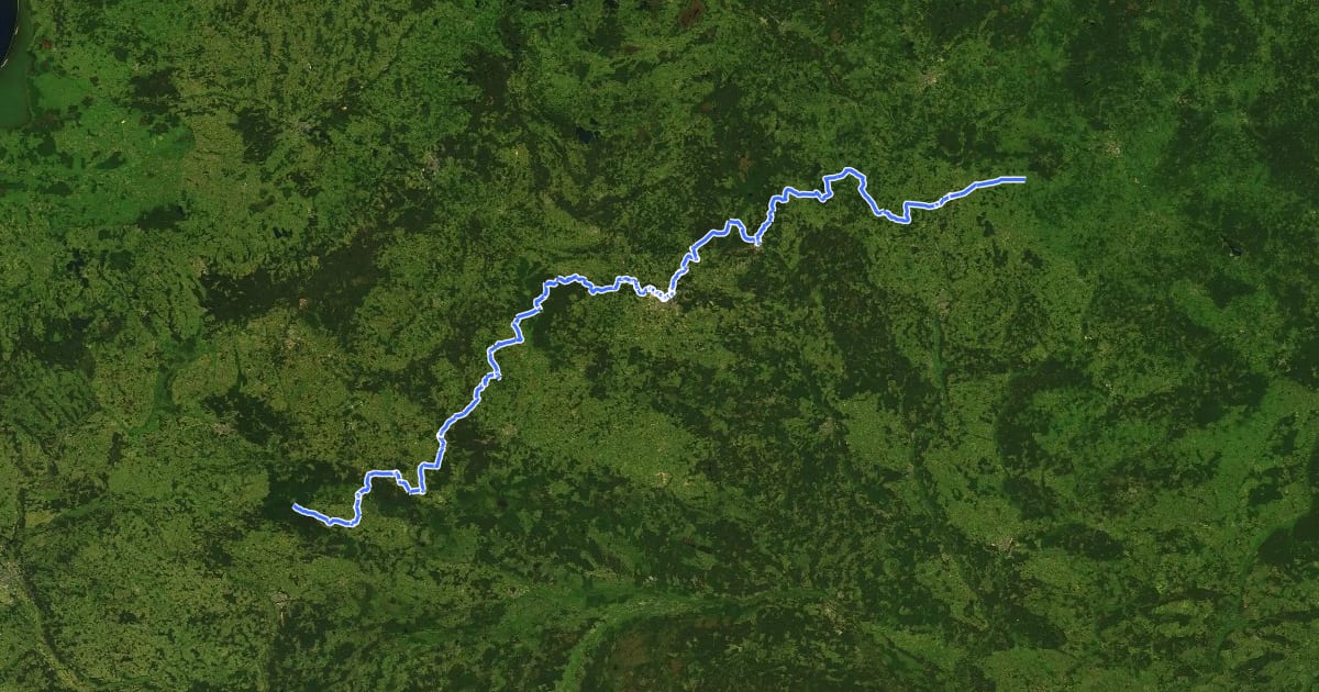 Маршрут EuroVelo 2 - Capitals Route - part Belarus на спутниковом снимке