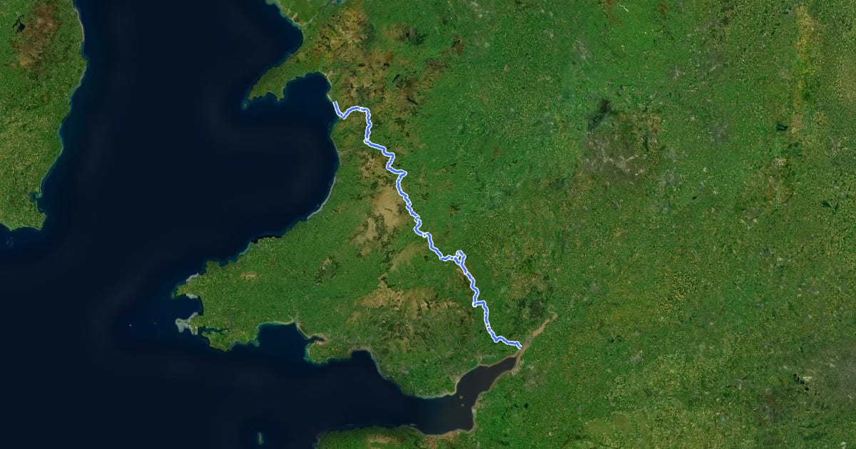 Маршрут EuroVelo 2 - Capitals Route - part United Kingdom 2 на спутниковом снимке