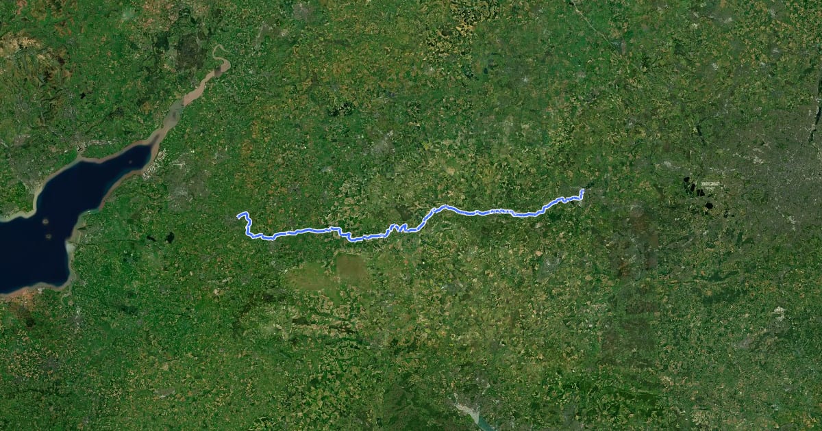 Маршрут EuroVelo 2 - Capitals Route - part United Kingdom 4 на спутниковом снимке