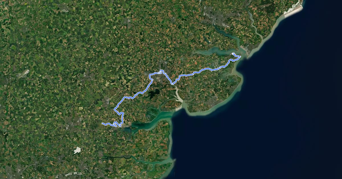 Маршрут EuroVelo 2 - Capitals Route - part United Kingdom 8 на спутниковом снимке