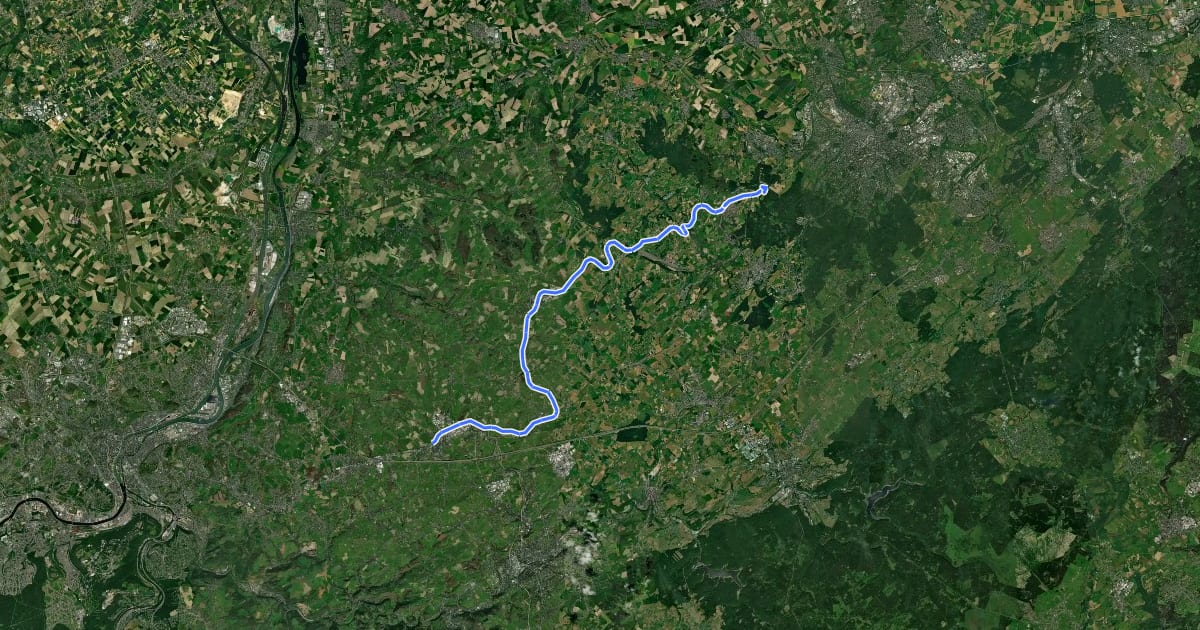 Маршрут EuroVelo 3 - Pilgrim's Route - part Belgium 1 на спутниковом снимке