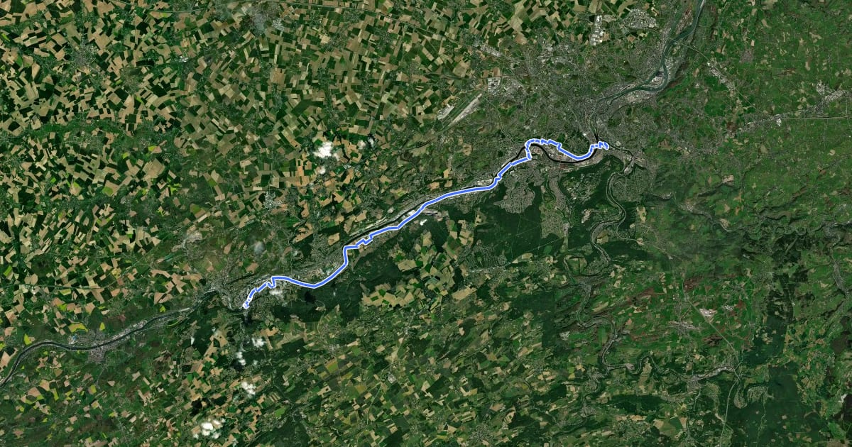 Маршрут EuroVelo 3 - Pilgrim's Route - part Belgium 3 на спутниковом снимке
