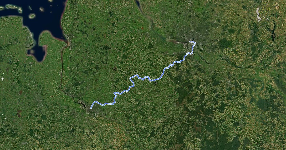 Маршрут EuroVelo 3 - Pilgrim's Route - part Germany #3 Radfernweg Hamburg-Bremen на спутниковом снимке
