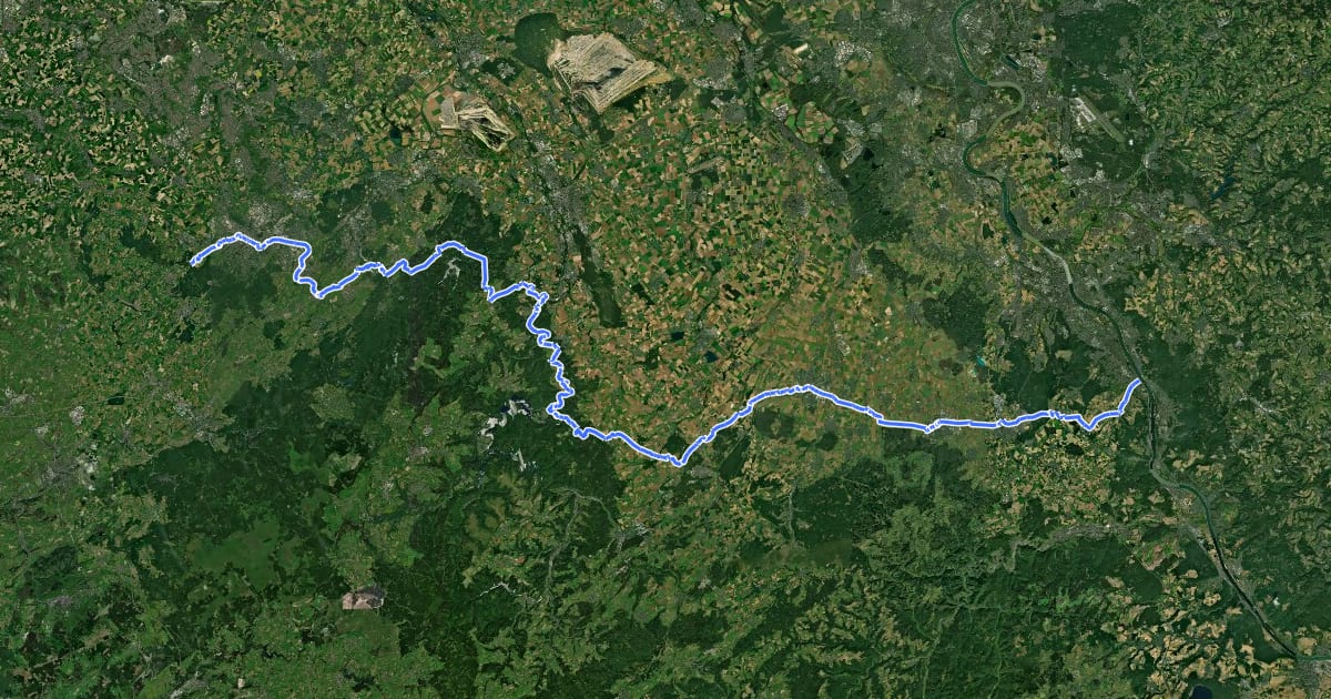 Маршрут EuroVelo 3 - Pilgrim's Route - part Germany #9 Wasserburgen Route на спутниковом снимке