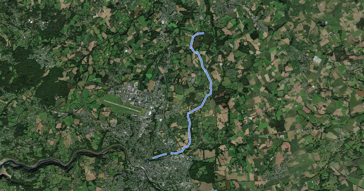 Маршрут EuroVelo 4 - Liaison Lannion à Goas ar Lan на спутниковом снимке