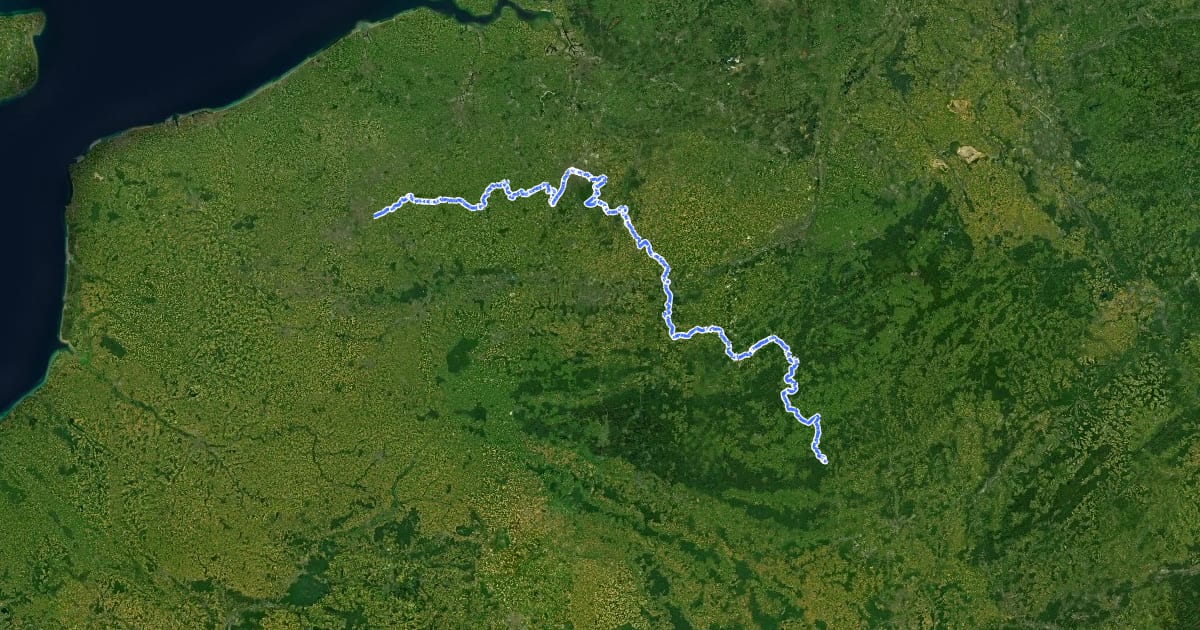 Маршрут EuroVelo 5 - Via Romea Francigena - deel België / partie Belgique / Teil Belgien на спутниковом снимке