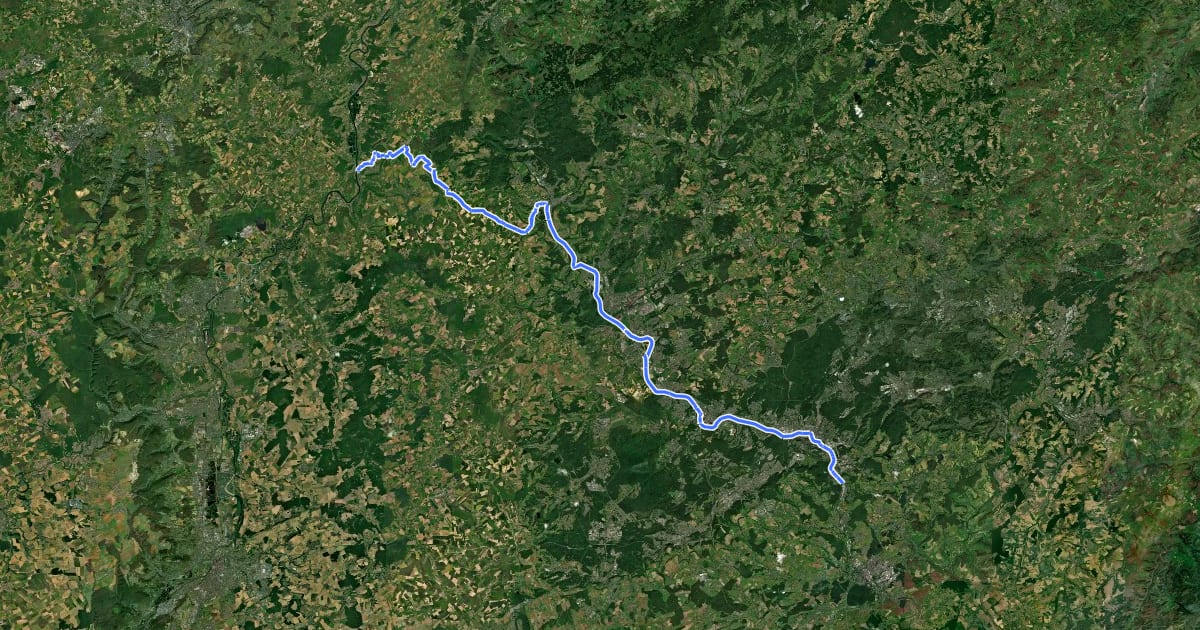 Маршрут EuroVelo 5 - Via Romea Francigena - part Germany 1 на спутниковом снимке
