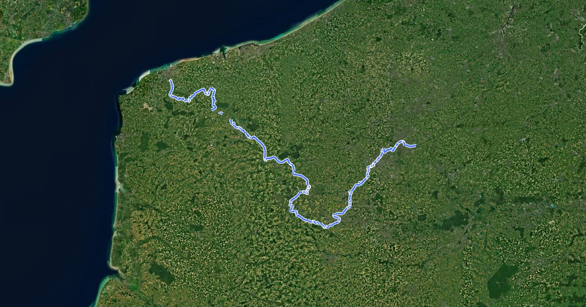 Маршрут EuroVelo 5 - Via Romea Francigena - partie France 1 на спутниковом снимке