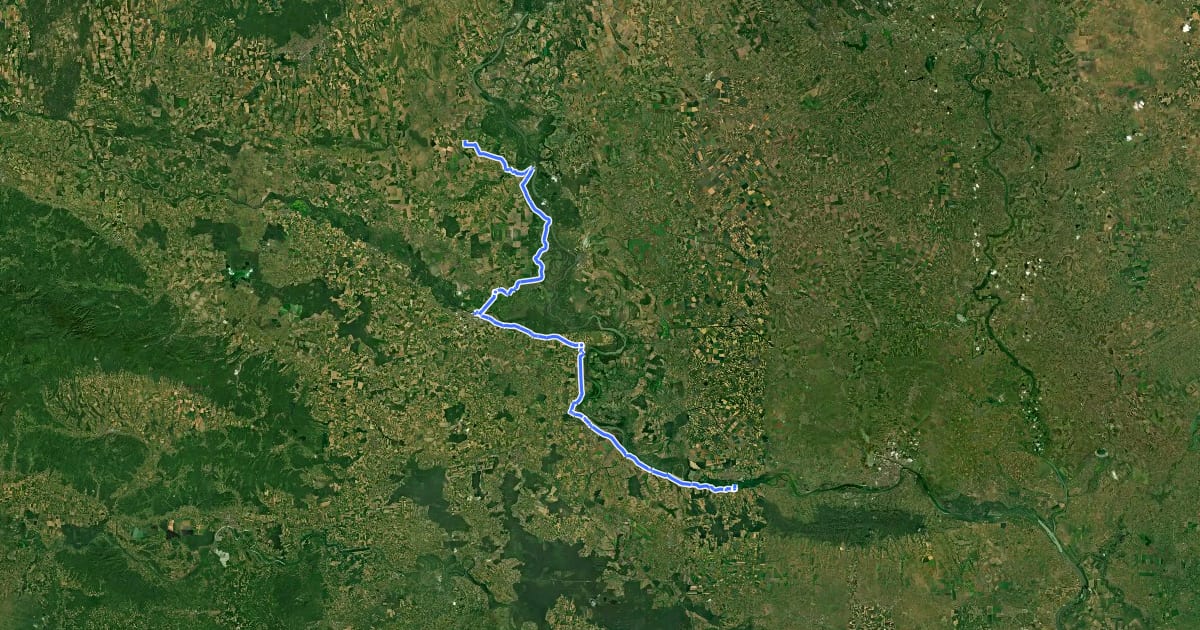 Маршрут EuroVelo 6 - Atlantic-Black Sea - part Croatia на спутниковом снимке