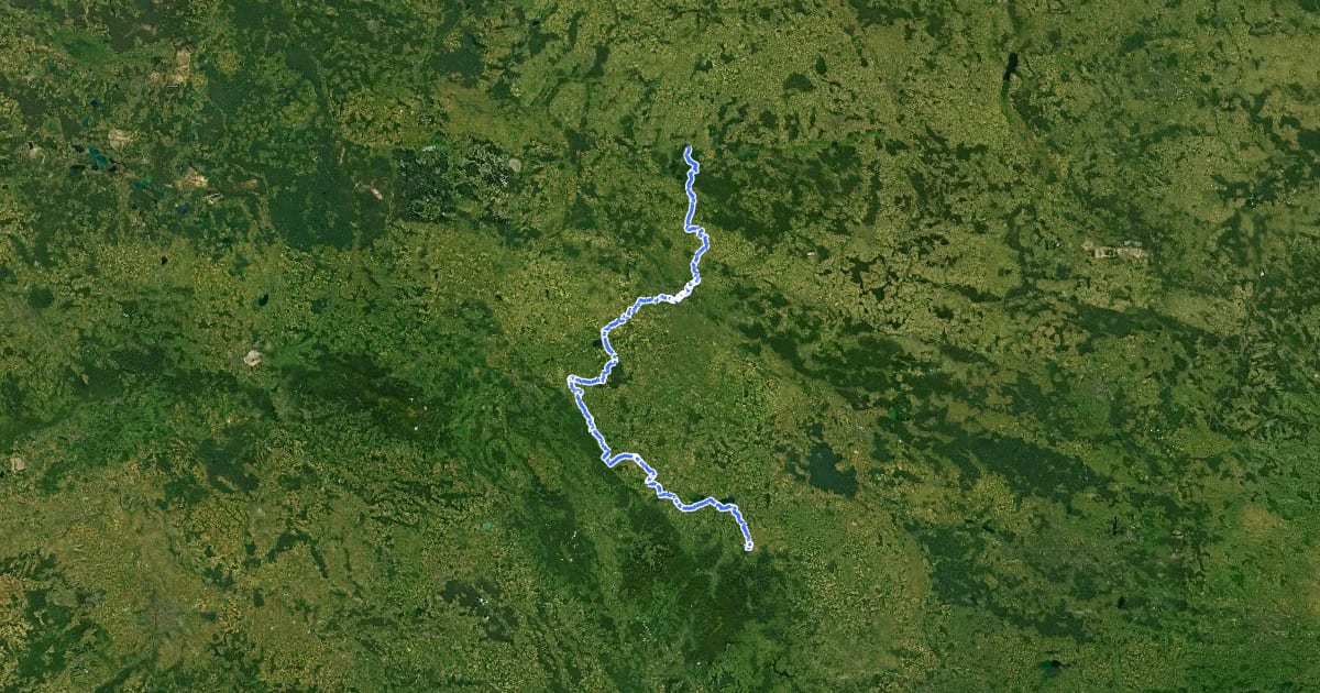 Маршрут EuroVelo 9 - Baltic-Adriatic - Lesser Poland voivodeship на спутниковом снимке
