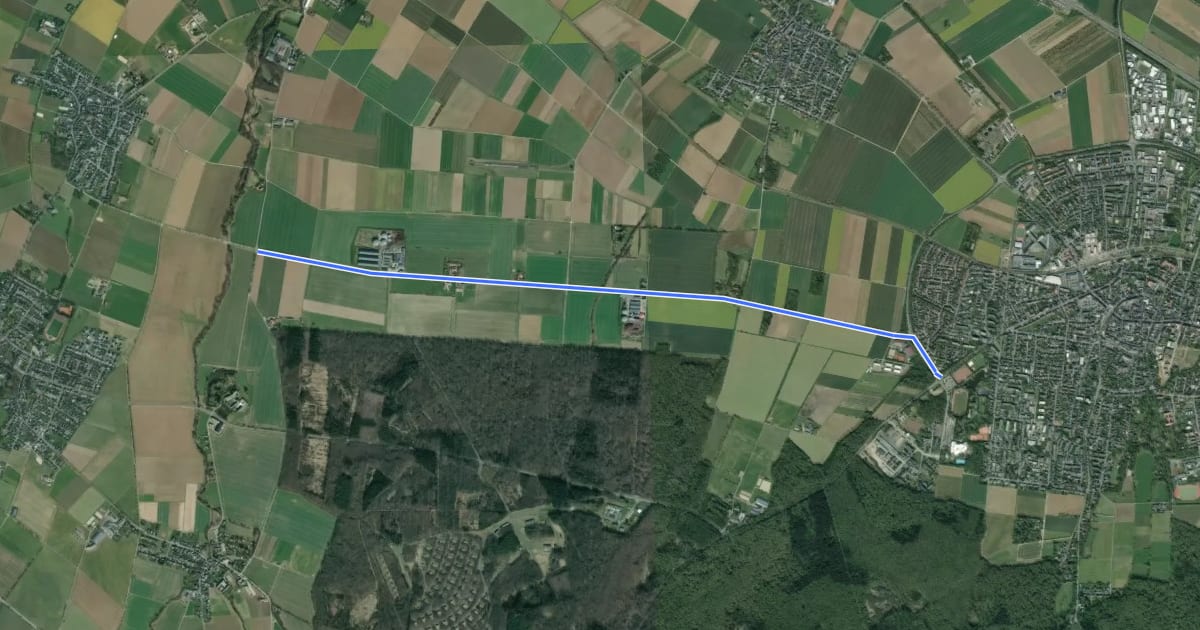 Маршрут Euskirchen Abzweig Rheinbach (87) - Rheinbach (88) на спутниковом снимке