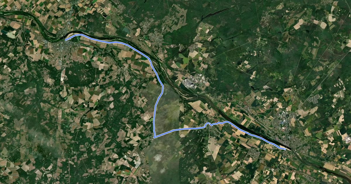 Маршрут EV3 France 20, Gien - Sully-sur-Loire на спутниковом снимке