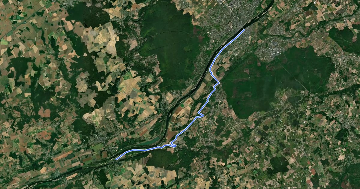 Маршрут EV3 France 25, Blois - Chaumont-sur-Loire на спутниковом снимке